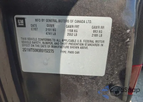 2008 Chevrolet Impala Lt z USA, uszkodzony, nr VIN 2G1WT58K989152275